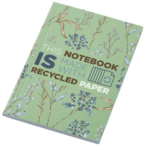 Mini carnet personnalisable A6 recyclé Novella Austen 50 feuilles Vert 